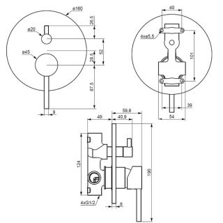 Смеситель для душа Damixa Scandinavian Pure 367100300 черный