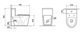 Унитаз-моноблок Laguraty 2148 A безободковый белый