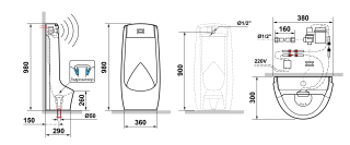 Писсуар напольный Laguraty Sensor 412 белый