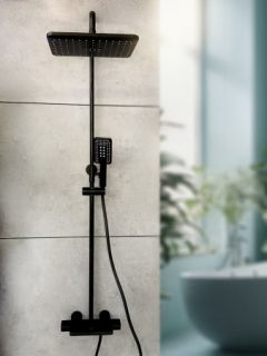 Душевая система с термостатом AltroBagno Lamberto 030418 NeOp черный матовый