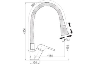 Смеситель для кухни Rav Slezak Sazava SA306.5/13 хром черный