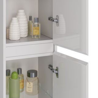 Шкаф-колонна Lemark Combi LM03C35P 35 см подвесной белый глянец