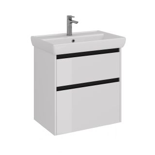 Тумба под раковину Lemark Combi LM03C70T-black 70 см белый глянец черный