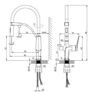 Смеситель для кухни Lemark LM3074C085 в комплекте с фильтром Basic для очистки воды от хлора и вредных примесей хром