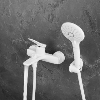 Смеситель для ванны Lemark Bronx LM3714MW белый