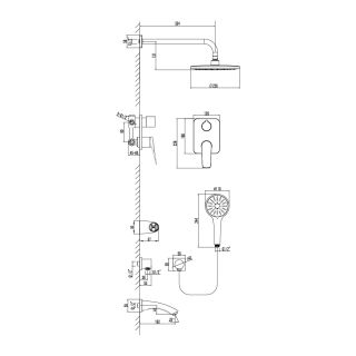 Душевой комплект Lemark Bronx LM3722MW белый