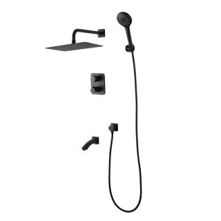 Душевой комплект Lemark Bronx LM3742BL с термостатом чёрный
