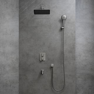 Душевой комплект Lemark Bronx LM3742GM с термостатом графит