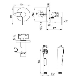 Гигиенический душ со смесителем Lemark Solo LM7174C хром