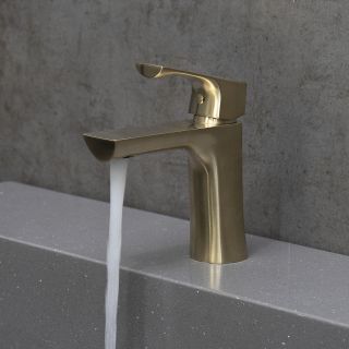 Смеситель для раковины Lemark Ursus LM7206BG с донным клапаном брашированное золото