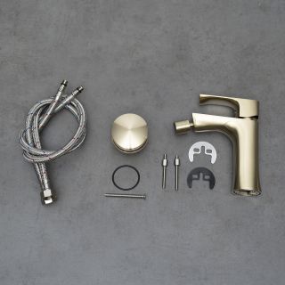 Смеситель для биде Lemark Ursus LM7208BG с донным клапаном брашированное золото