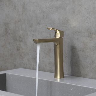 Смеситель для раковины Lemark Ursus LM7209BG с донным клапаном брашированное золото