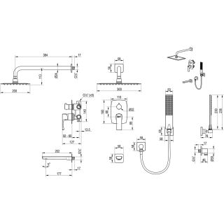 Душевой комплект Lemark Ursus LM7222BG брашированное золото