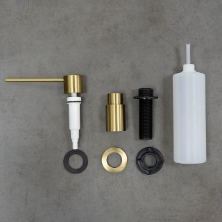 Дозатор для жидких моющих средств Lemark LM8201LGN врезной цвет золото