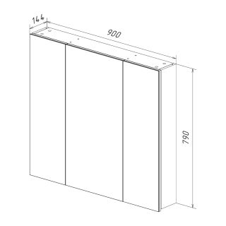 Зеркало-шкаф Lemark Universal LM90ZS-U 90 см подвесной