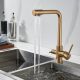Смеситель для кухни Shevanik S328G с подключением фильтра золотой сатин