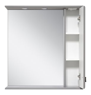 Зеркальный шкаф с подсветкой Misty Лувр 65см правый серый