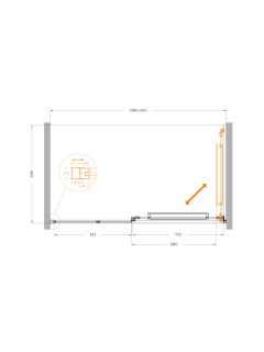 Душевая дверь CEZARES  LUX-B-FS-11-140-C-GM оружейная сталь