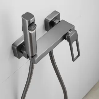 Гигиенический душ со смесителем Shevanik S6805T-1 оружейная сталь