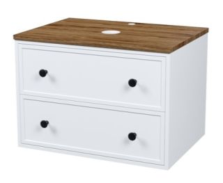 Тумба подвесная IDDIS Torr TOR70WMi95K со столешницей 70см орех макадамия/белый матовый