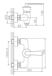 Смеситель для душа Haiba HB20181-7 чёрный матовый