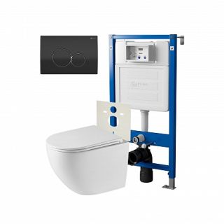 Комплект унитаза с инсталляцией Point Элемент PN48247BC с сиденьем Микролифт