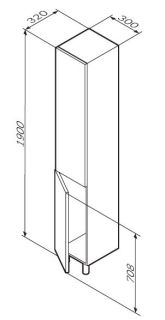 Шкаф Am.pm Gem M90CSL0306WG левый 30 см белый