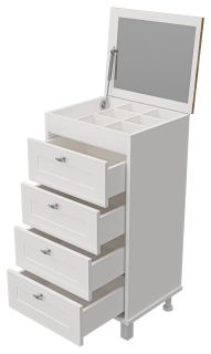 Комод с зеркалом Misty Марта 50см белый