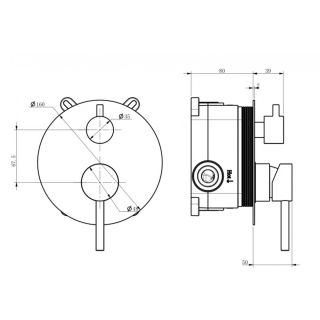 Душевая система встраиваемая Milacio MCU MCU.150.GD брашированное золото