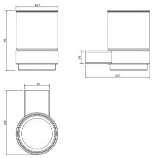 Держатель со стаканом Milacio Ultra MCU.961.MB чёрный матовый