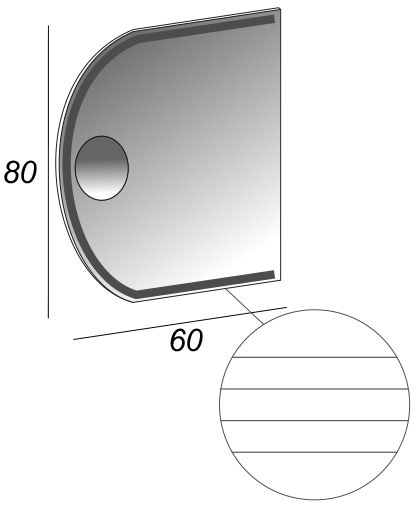 Зеркало с LED подсветкой Cezares 60x80 Soho 45029