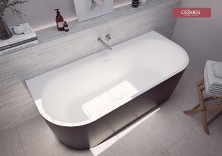 Акриловая ванна CEZARES METAURO-INT-Wall-180-80-60-B-W-MATT