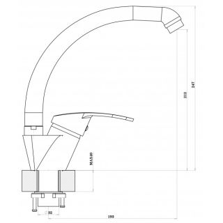 Смеситель для кухни Florentina Мира серый шёлк