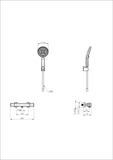 Смеситель для душа Wonzon & Woghand Stay 2 WW-B2016-A-MB с термостатом чёрный матовый