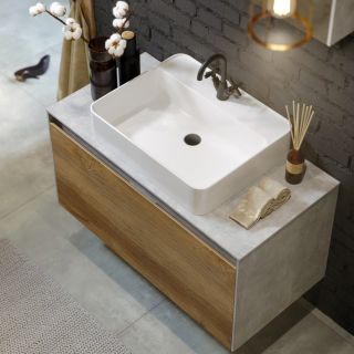 Подвесная тумба под раковину Aqwella Mobi MOB0110BS+MOB0710W 100 см