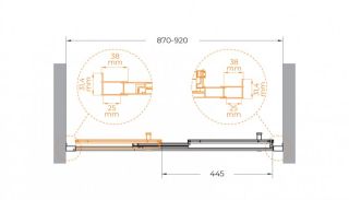 Душевая дверь CEZARES MOLVENO-BF-3-90-C-Cr-IV хром