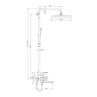 Душевая стойка Raglo R07.24.03 золотой сатин