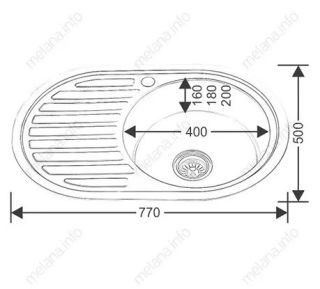 Мойка 7750 U Melana 0,6/160 хром матовый
