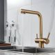 Смеситель для кухни Shevanik S468G с подключением фильтра золотой сатин