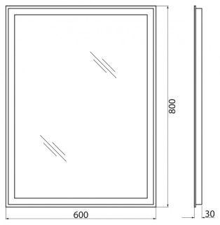 Зеркало BelBagno с LED-подсветкой и кнопочным управлением SPC-GRT-600-800-LED-BTN