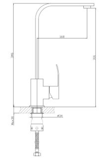 Смеситель для кухни Haiba HB70815 сталь