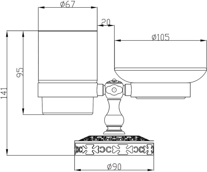 Держатель мыльницы и стакана Zorg Antic AZR 22 BR бронза