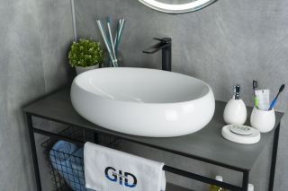 Раковина Gid N9030a 51114 накладная белая 60x41x15