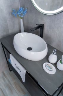 Раковина Gid N9030b 51115 накладная белая 48x34x15