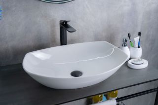 Раковина Gid N9137 51177 накладная белая 56x40x16