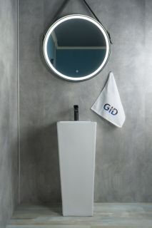 Раковина Gid Nb147 81104 накладная белая 34x33x85