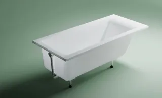 Ванна из искусственного камня Astra-Form Нейт 01010033+08010053 170x80 см с щелевым переливом донный клапан белый глянец