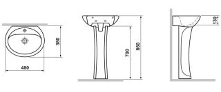 Детская раковина Laguraty 3209F на пьедестале белый