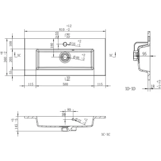 Раковина накладная Brevita Avila 80 B-AVI080-01 белый