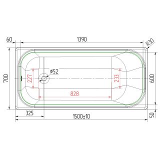 Чугунная ванна Универсал Ностальжи 150x70 см